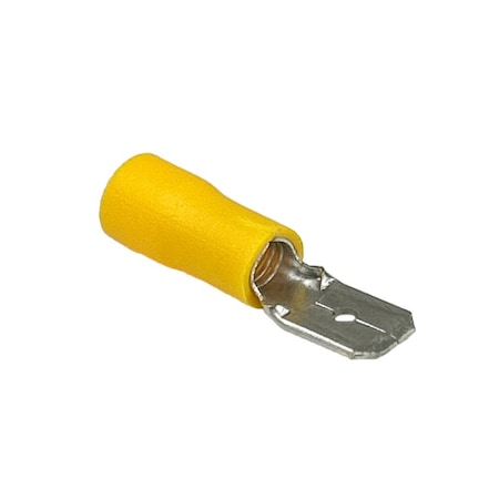 Remington Industries Quick Connect Terminals, Male, PVC Insulated, 10-12 AWG Wire, Yellow, 100 Pcs, PK100 MDD5.5-250-100